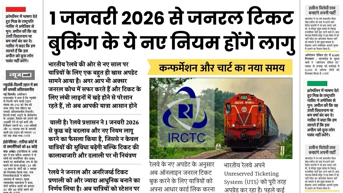 Railway General Ticket New Rule 2026